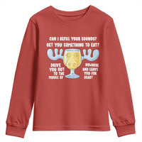 Funny Christmas Vacation Eggnog Youth Sweatshirt Can I Refill Your Eggnogs Get You Something To Eat Xmas Movie - Wonder Print Shop