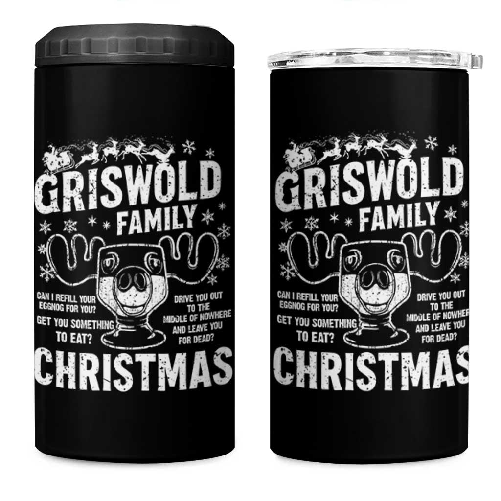 Funny Christmas Vacation Eggnog 4 in 1 Can Cooler Tumbler Griswold Family Can I Refill Your Eggnogs Xmas Movie - Wonder Print Shop