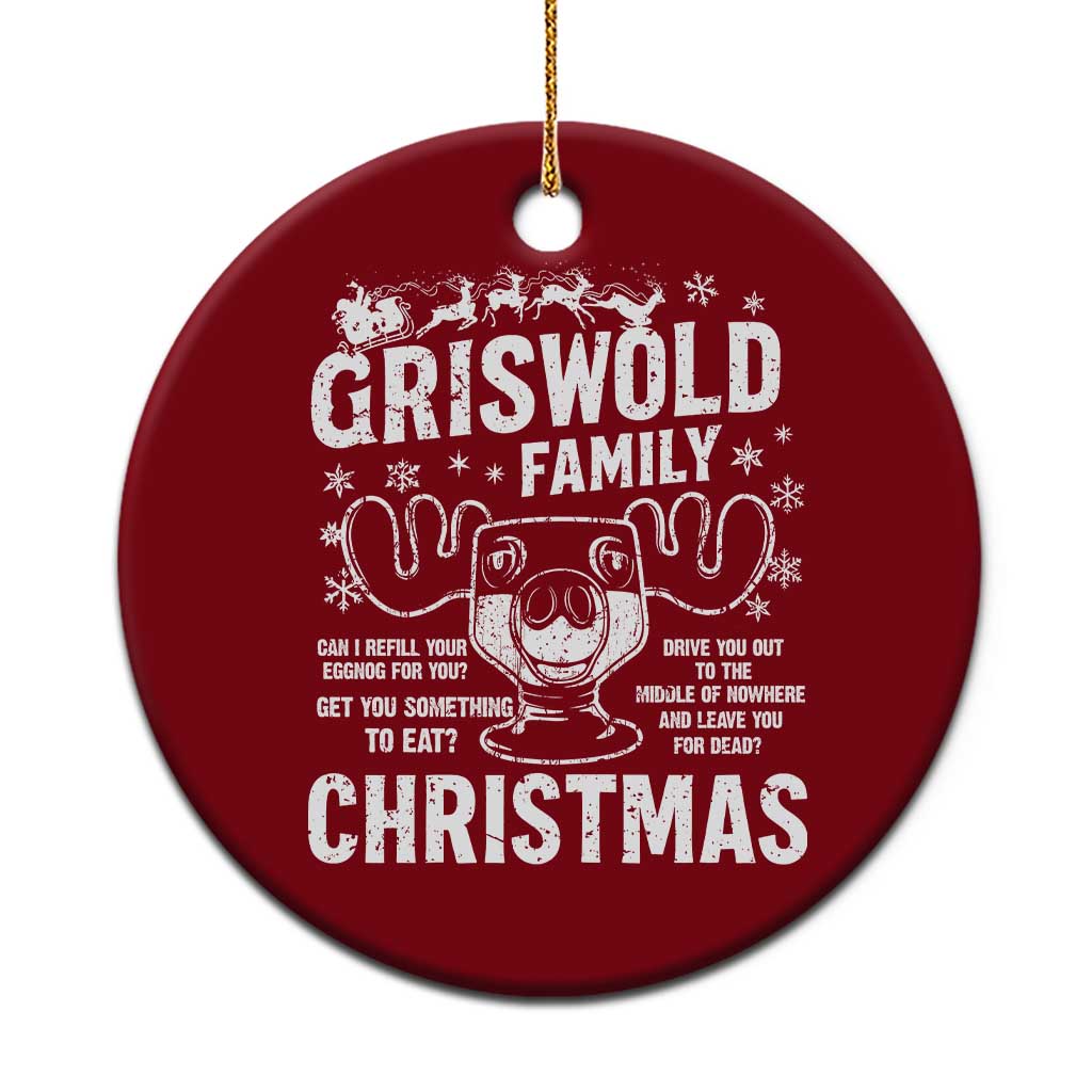 Funny Christmas Vacation Eggnog Ceramic Ornament Griswold Family Can I Refill Your Eggnogs Xmas Movie - Wonder Print Shop