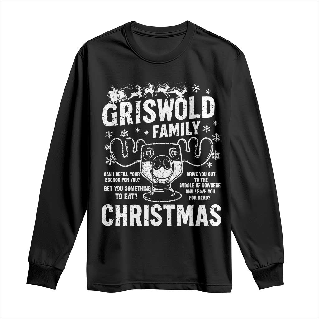 Funny Christmas Vacation Eggnog Long Sleeve Shirt Griswold Family Can I Refill Your Eggnogs Xmas Movie - Wonder Print Shop
