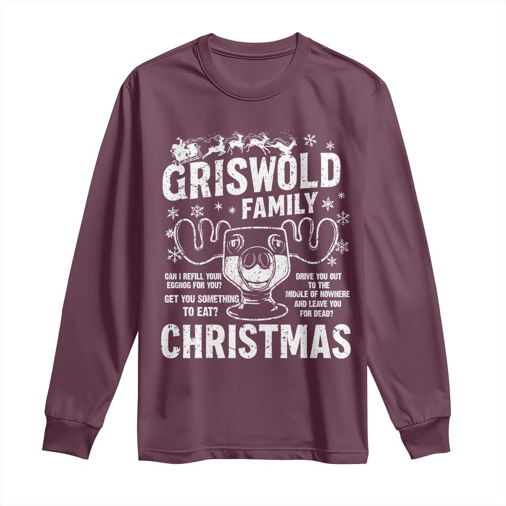 Funny Christmas Vacation Eggnog Long Sleeve Shirt Griswold Family Can I Refill Your Eggnogs Xmas Movie - Wonder Print Shop