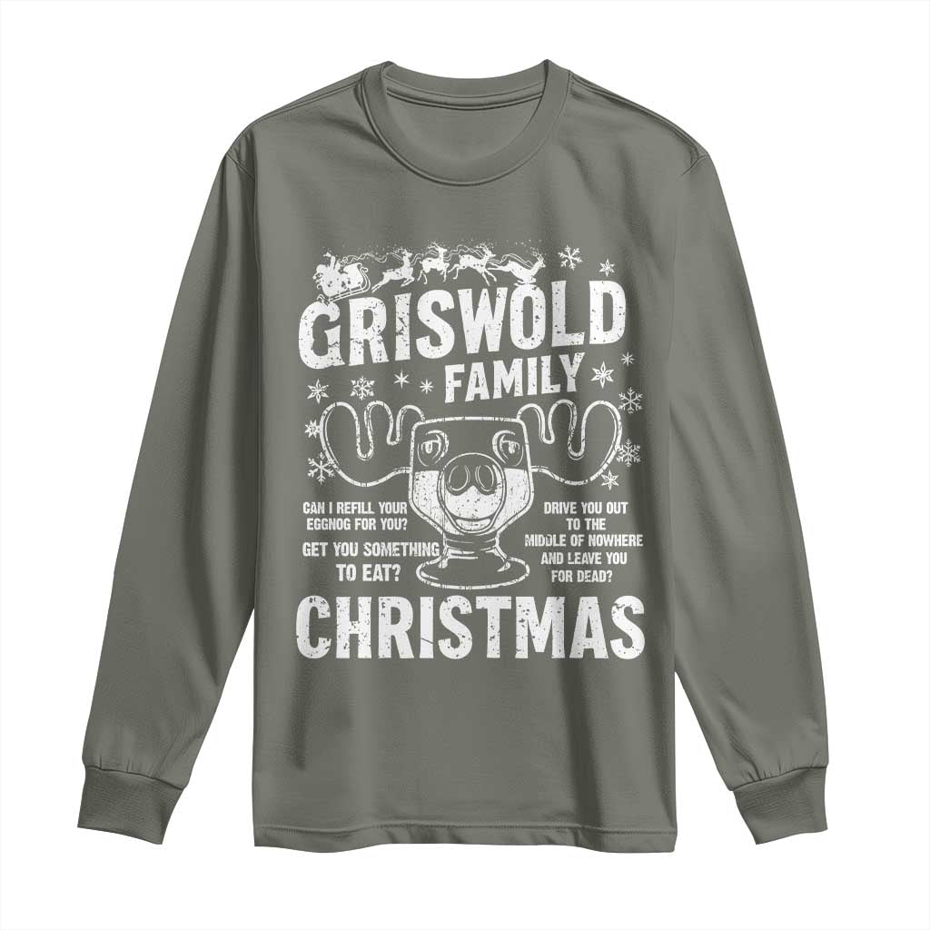 Funny Christmas Vacation Eggnog Long Sleeve Shirt Griswold Family Can I Refill Your Eggnogs Xmas Movie - Wonder Print Shop