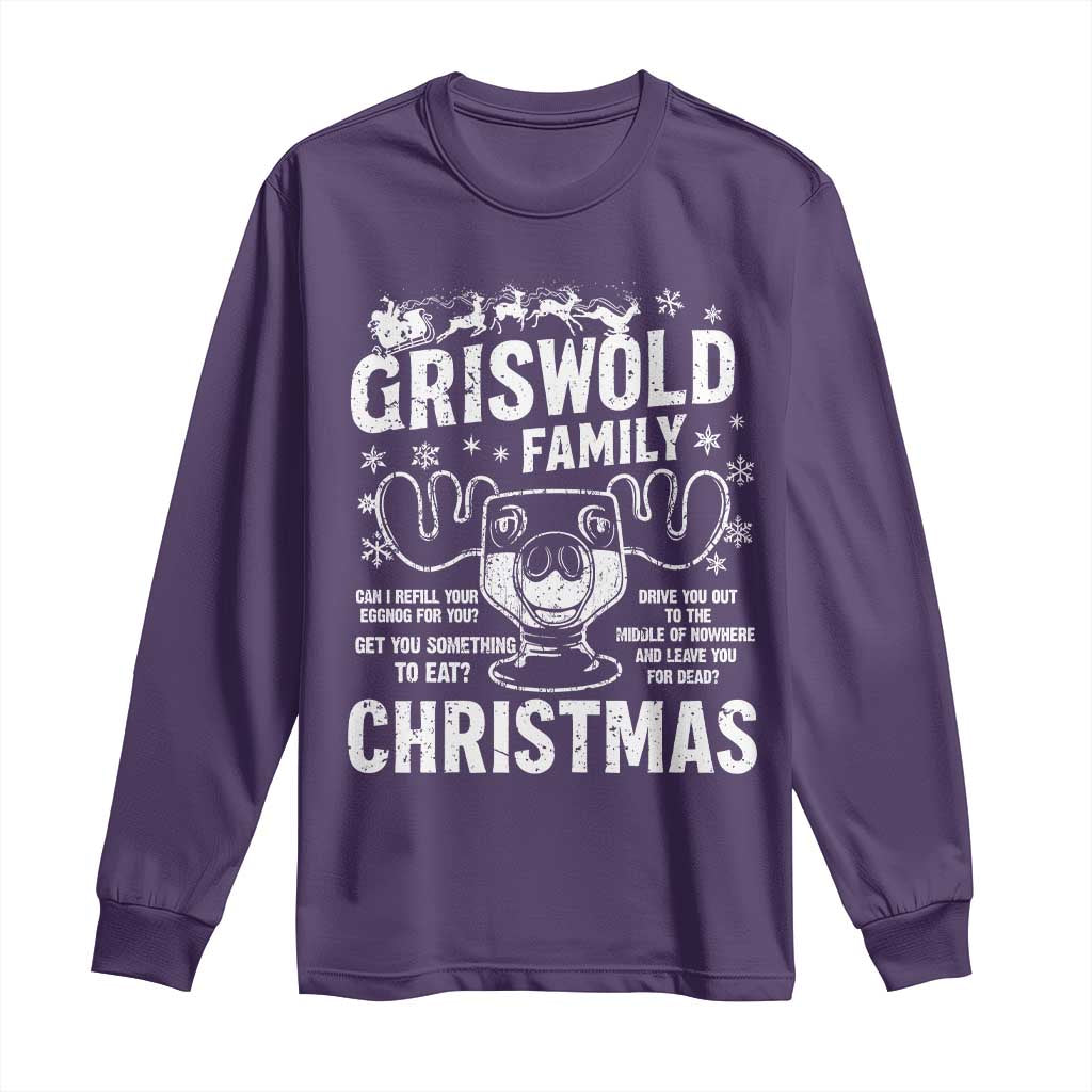 Funny Christmas Vacation Eggnog Long Sleeve Shirt Griswold Family Can I Refill Your Eggnogs Xmas Movie - Wonder Print Shop