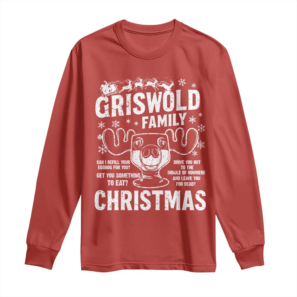 Funny Christmas Vacation Eggnog Long Sleeve Shirt Griswold Family Can I Refill Your Eggnogs Xmas Movie - Wonder Print Shop