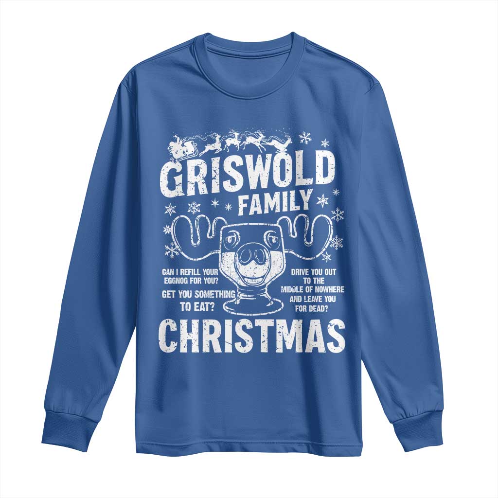 Funny Christmas Vacation Eggnog Long Sleeve Shirt Griswold Family Can I Refill Your Eggnogs Xmas Movie - Wonder Print Shop