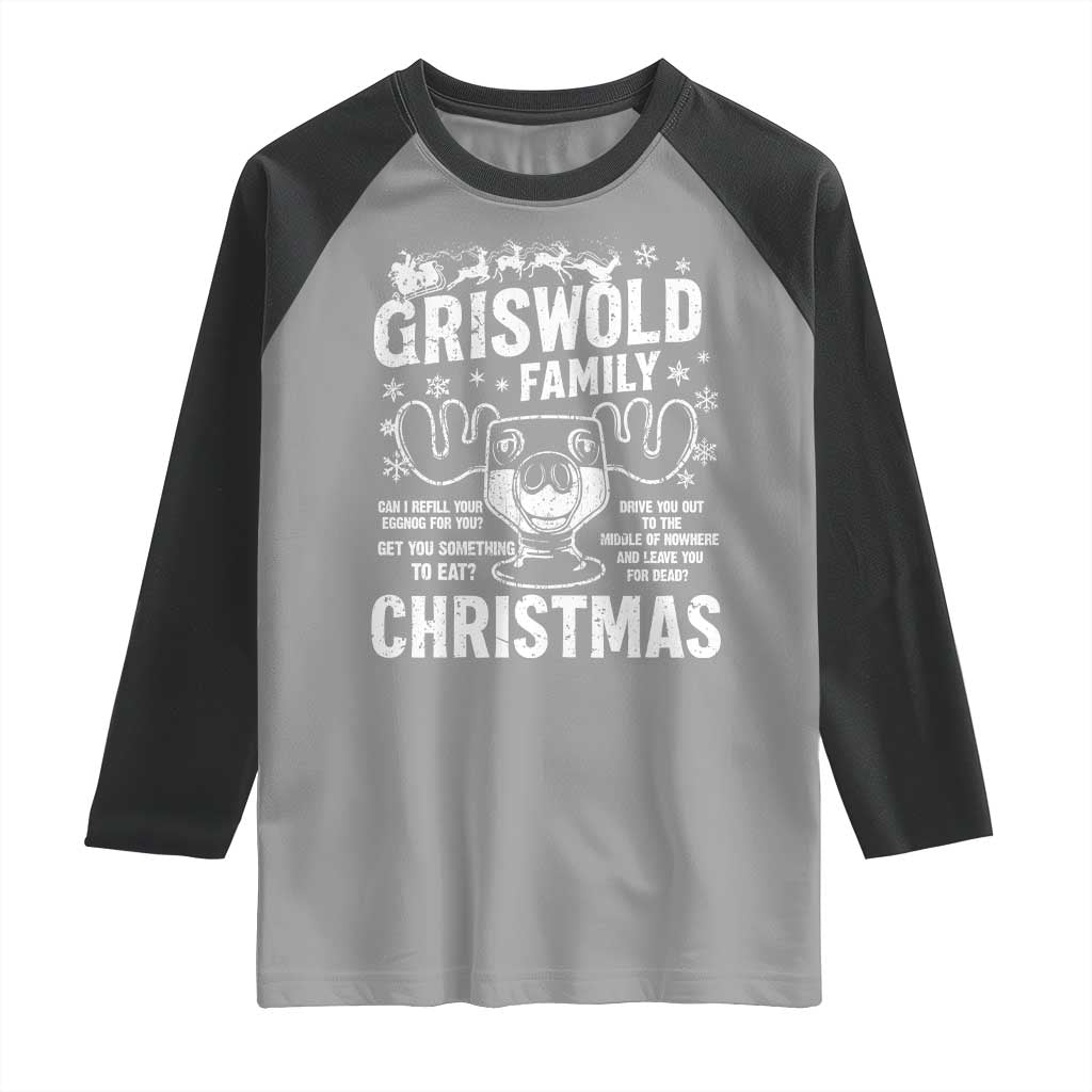 Funny Christmas Vacation Eggnog Raglan Shirt Griswold Family Can I Refill Your Eggnogs Xmas Movie - Wonder Print Shop