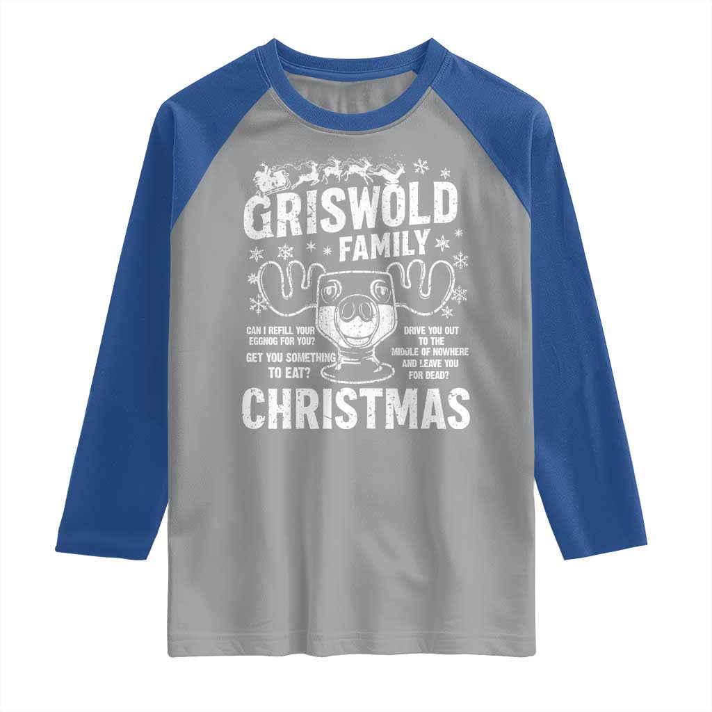 Funny Christmas Vacation Eggnog Raglan Shirt Griswold Family Can I Refill Your Eggnogs Xmas Movie - Wonder Print Shop