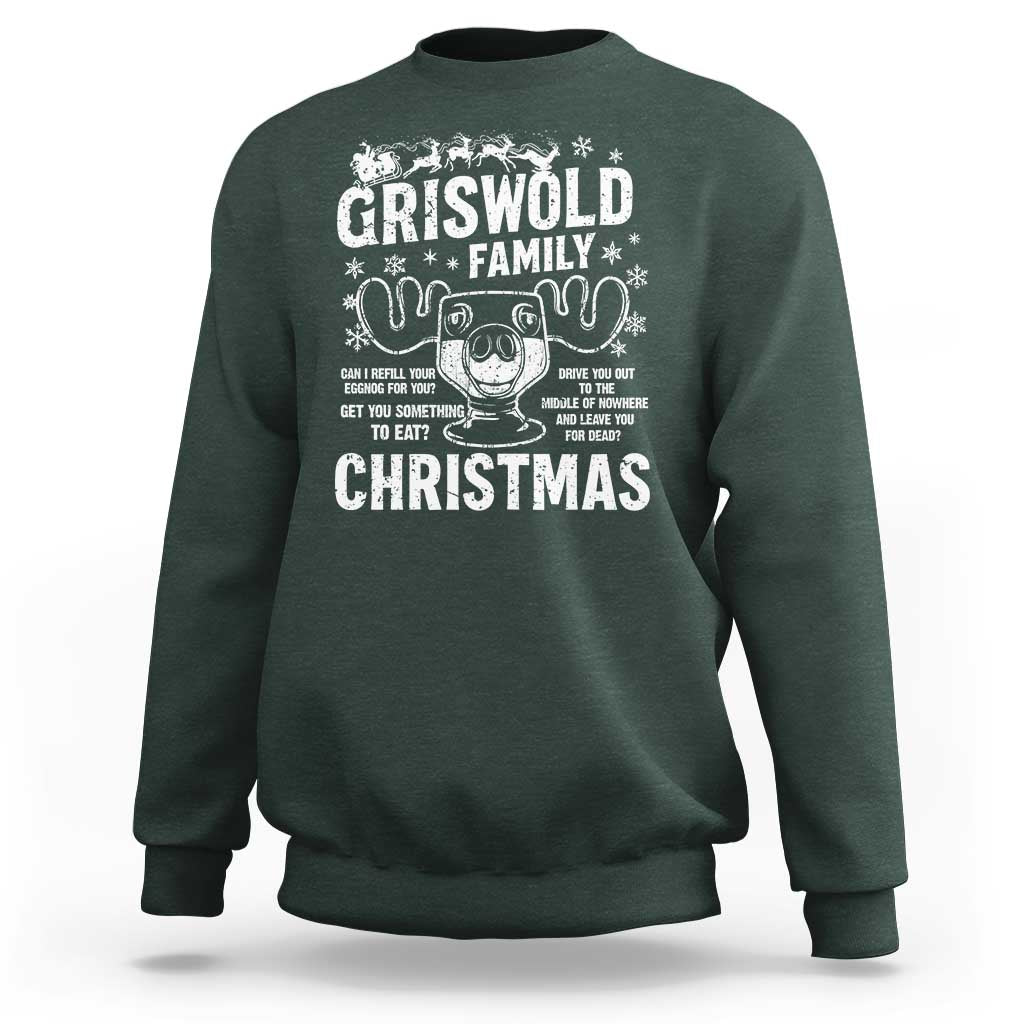 Funny Christmas Vacation Eggnog Sweatshirt Griswold Family Can I Refill Your Eggnogs Xmas Movie - Wonder Print Shop