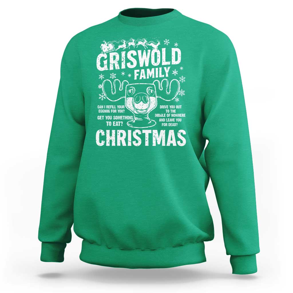 Funny Christmas Vacation Eggnog Sweatshirt Griswold Family Can I Refill Your Eggnogs Xmas Movie - Wonder Print Shop