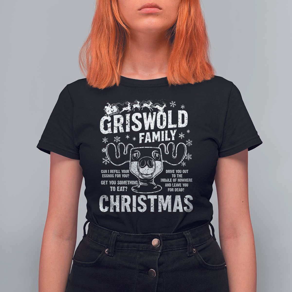Funny Christmas Vacation Eggnog T Shirt For Women Griswold Family Can I Refill Your Eggnogs Xmas Movie - Wonder Print Shop
