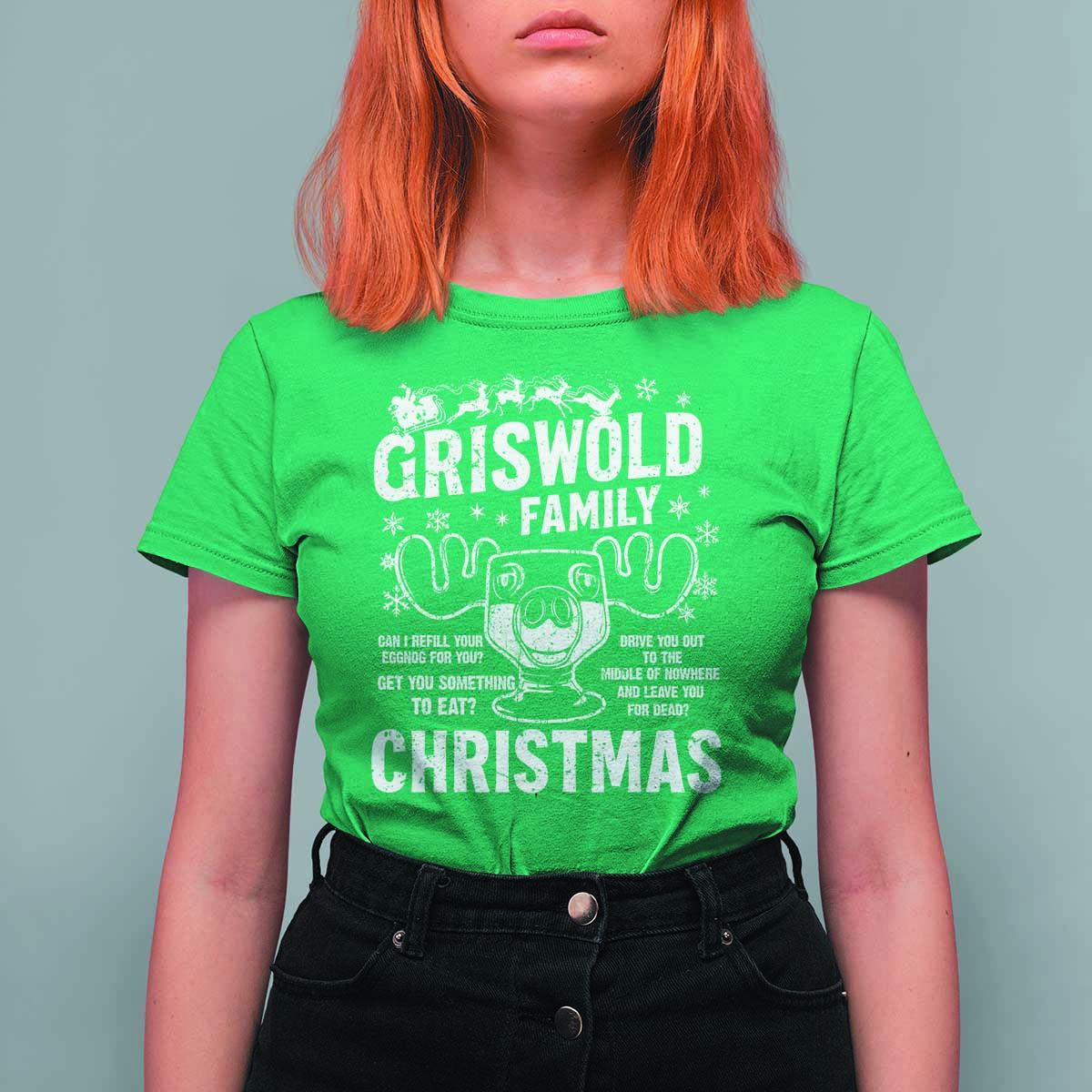 Funny Christmas Vacation Eggnog T Shirt For Women Griswold Family Can I Refill Your Eggnogs Xmas Movie - Wonder Print Shop