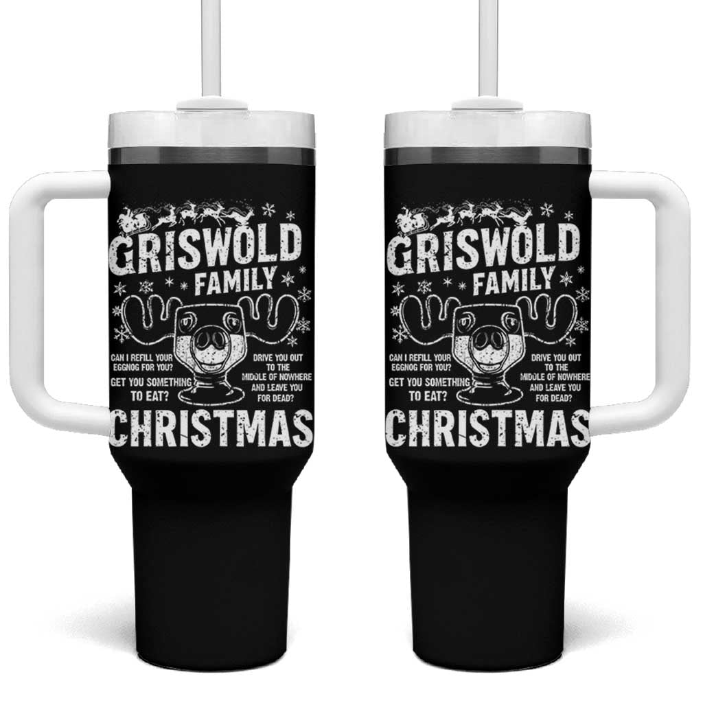 Funny Christmas Vacation Eggnog Tumbler With Handle Griswold Family Can I Refill Your Eggnogs Xmas Movie - Wonder Print Shop