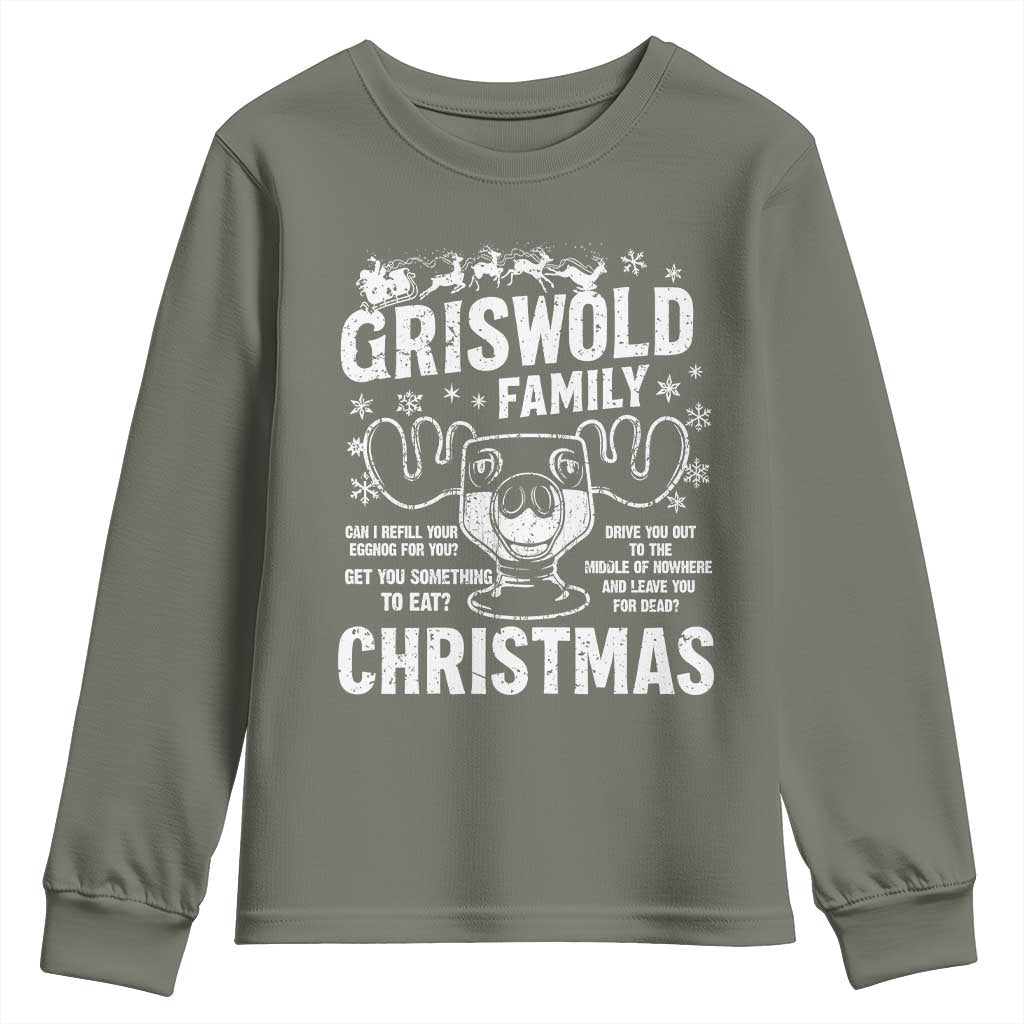 Funny Christmas Vacation Eggnog Youth Sweatshirt Griswold Family Can I Refill Your Eggnogs Xmas Movie - Wonder Print Shop