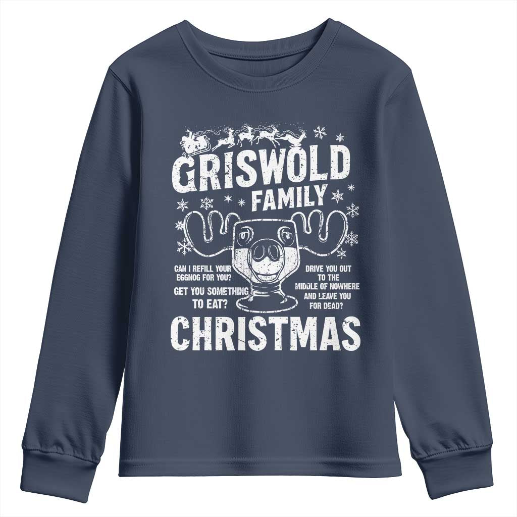 Funny Christmas Vacation Eggnog Youth Sweatshirt Griswold Family Can I Refill Your Eggnogs Xmas Movie - Wonder Print Shop