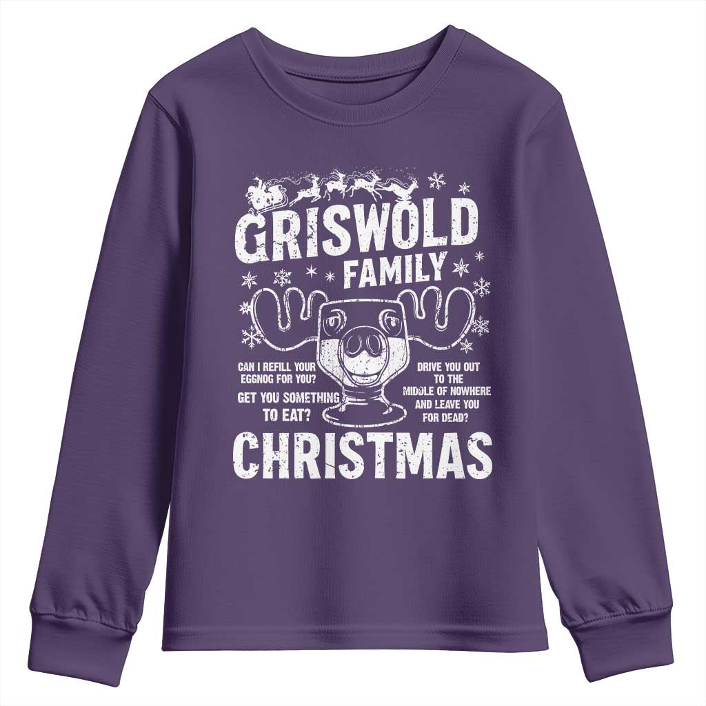 Funny Christmas Vacation Eggnog Youth Sweatshirt Griswold Family Can I Refill Your Eggnogs Xmas Movie - Wonder Print Shop