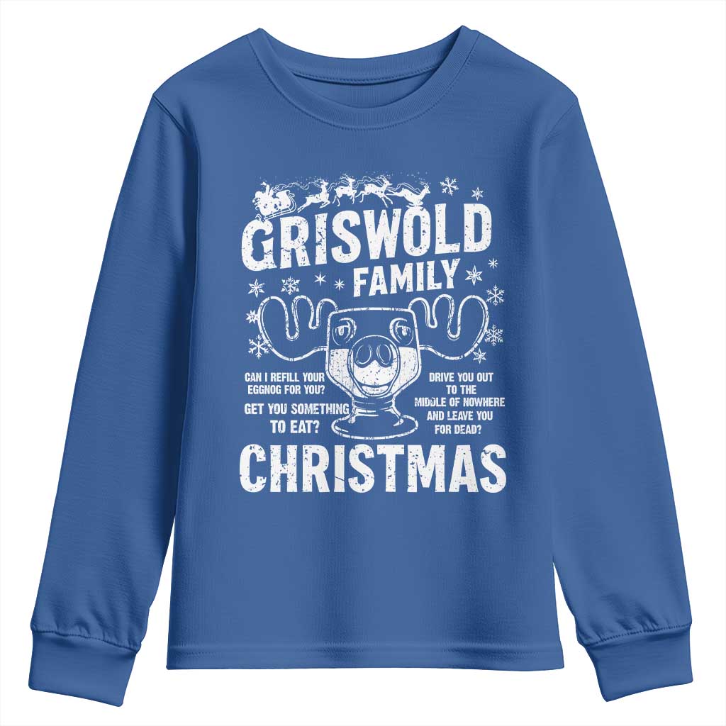 Funny Christmas Vacation Eggnog Youth Sweatshirt Griswold Family Can I Refill Your Eggnogs Xmas Movie - Wonder Print Shop