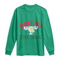 Funny Dont Hog The Nog Christmas Movie Long Sleeve Shirt Xmas Vacation Eggnog Moose - Wonder Print Shop