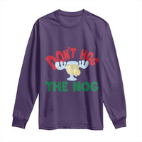 Funny Dont Hog The Nog Christmas Movie Long Sleeve Shirt Xmas Vacation Eggnog Moose - Wonder Print Shop