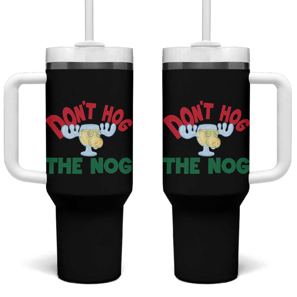 Funny Dont Hog The Nog Christmas Movie Tumbler With Handle Xmas Vacation Eggnog Moose - Wonder Print Shop