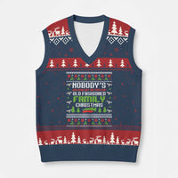Funny Xmas Vacation Movie V-Neck Knit Sweater Vest Nobodys Walking Out On This Fun Old Fashioned Family Xmas - Wonder Print Shop