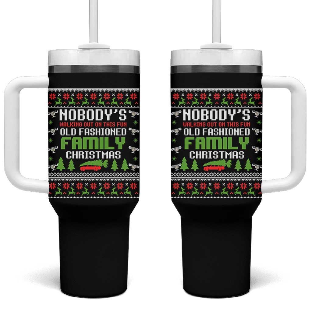 Funny Christmas Vacation Movie Tumbler With Handle Nobodys Walking Out On This Fun Old Fashioned Family Christmas - Wonder Print Shop