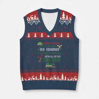 Funny Xmas Vacation Movie V-Neck Knit Sweater Vest Nobody Walking Out On This Fun Old Fashioned Family Christmas - Wonder Print Shop