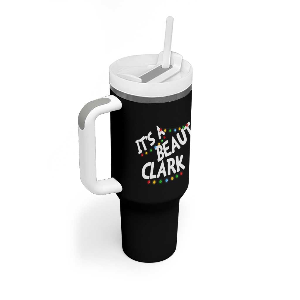 Funny Xmas Movie Its A Beaut Clark Tumbler With Handle Christmas Vacation Holiday Lights - Wonder Print Shop