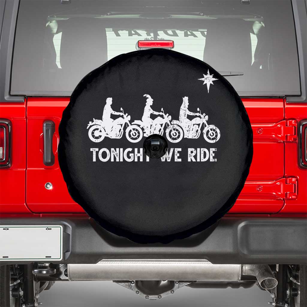Funny Christmas Christian Biker Spare Tire Cover Tonight We Ride Three Wise Men Faith Xmas Motorbikes - Wonder Print Shop