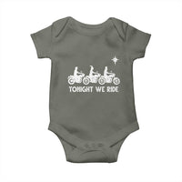 Funny Christmas Christian Biker Baby Onesie Tonight We Ride Three Wise Men Faith Xmas Motorbikes - Wonder Print Shop