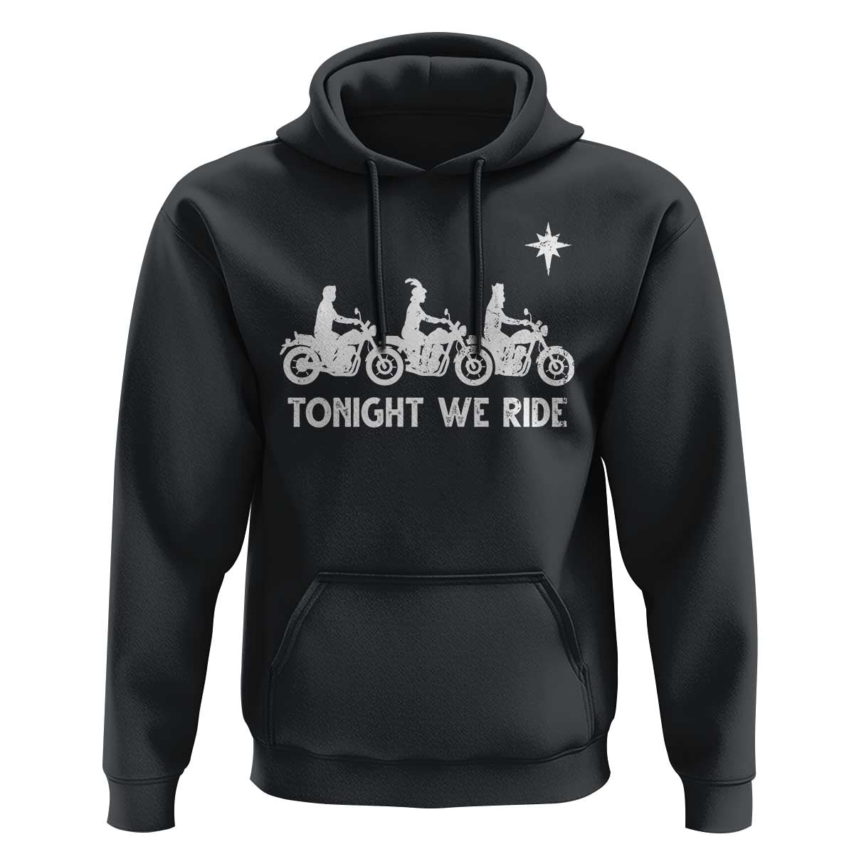 Funny Christmas Christian Biker Hoodie Tonight We Ride Three Wise Men Faith Xmas Motorbikes - Wonder Print Shop