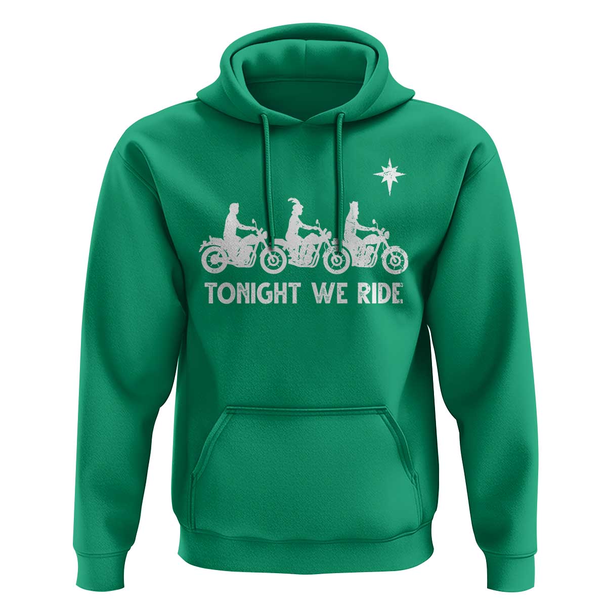 Funny Christmas Christian Biker Hoodie Tonight We Ride Three Wise Men Faith Xmas Motorbikes - Wonder Print Shop