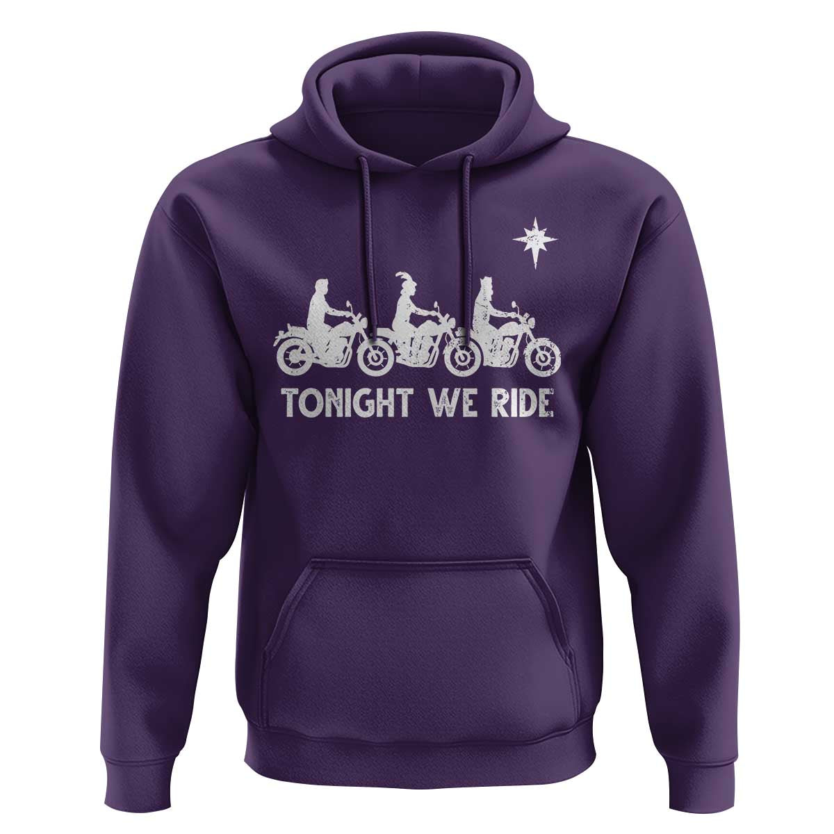 Funny Christmas Christian Biker Hoodie Tonight We Ride Three Wise Men Faith Xmas Motorbikes - Wonder Print Shop