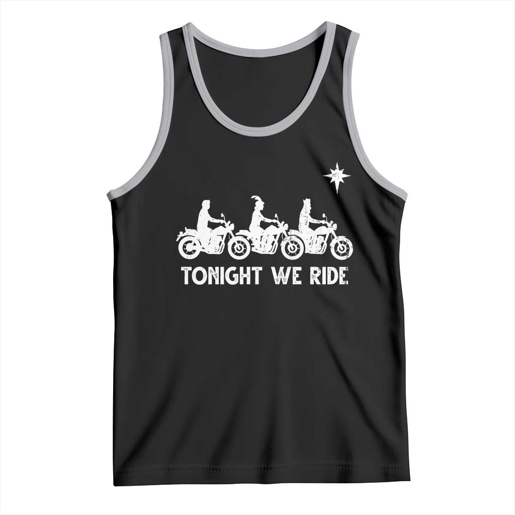 Funny Christmas Christian Biker Tank Top Tonight We Ride Three Wise Men Faith Xmas Motorbikes - Wonder Print Shop
