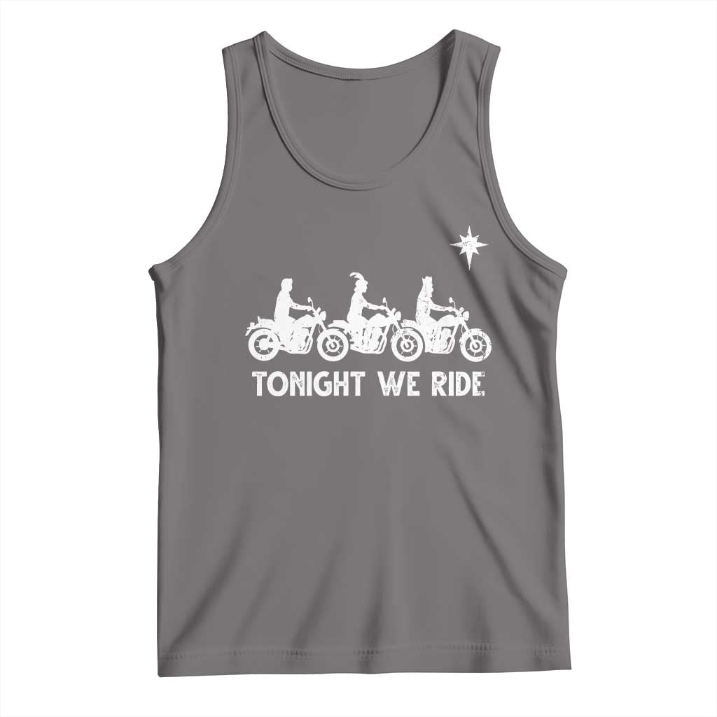 Funny Christmas Christian Biker Tank Top Tonight We Ride Three Wise Men Faith Xmas Motorbikes - Wonder Print Shop