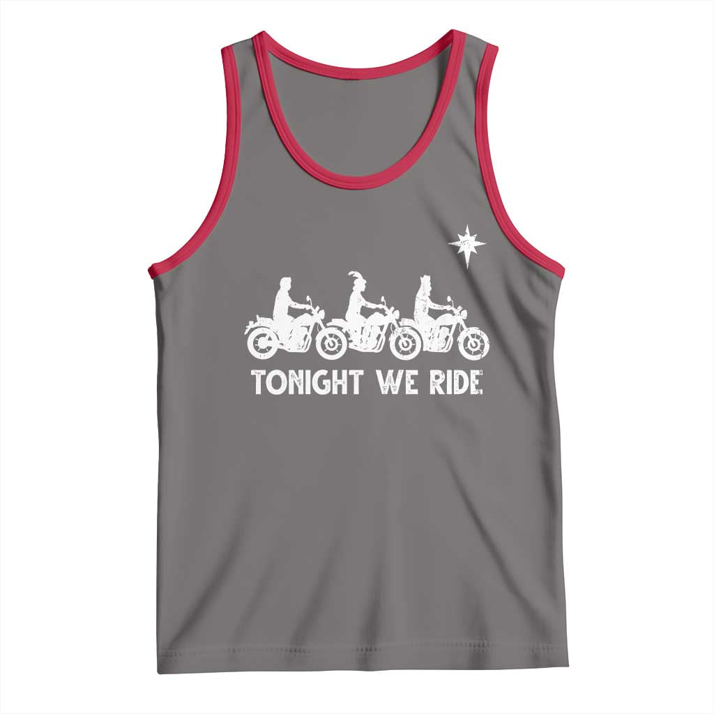 Funny Christmas Christian Biker Tank Top Tonight We Ride Three Wise Men Faith Xmas Motorbikes - Wonder Print Shop