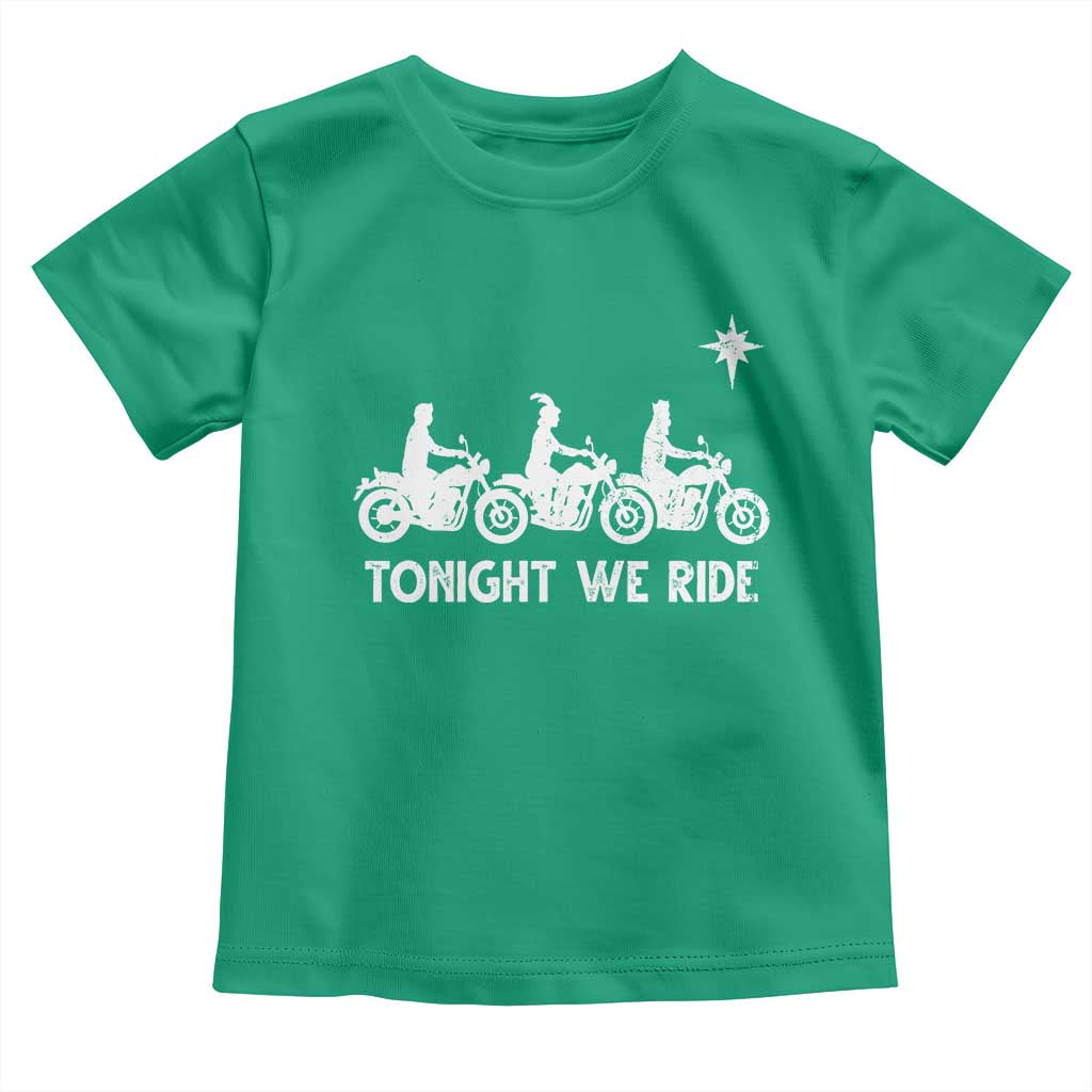 Funny Christmas Christian Biker Toddler T Shirt Tonight We Ride Three Wise Men Faith Xmas Motorbikes - Wonder Print Shop