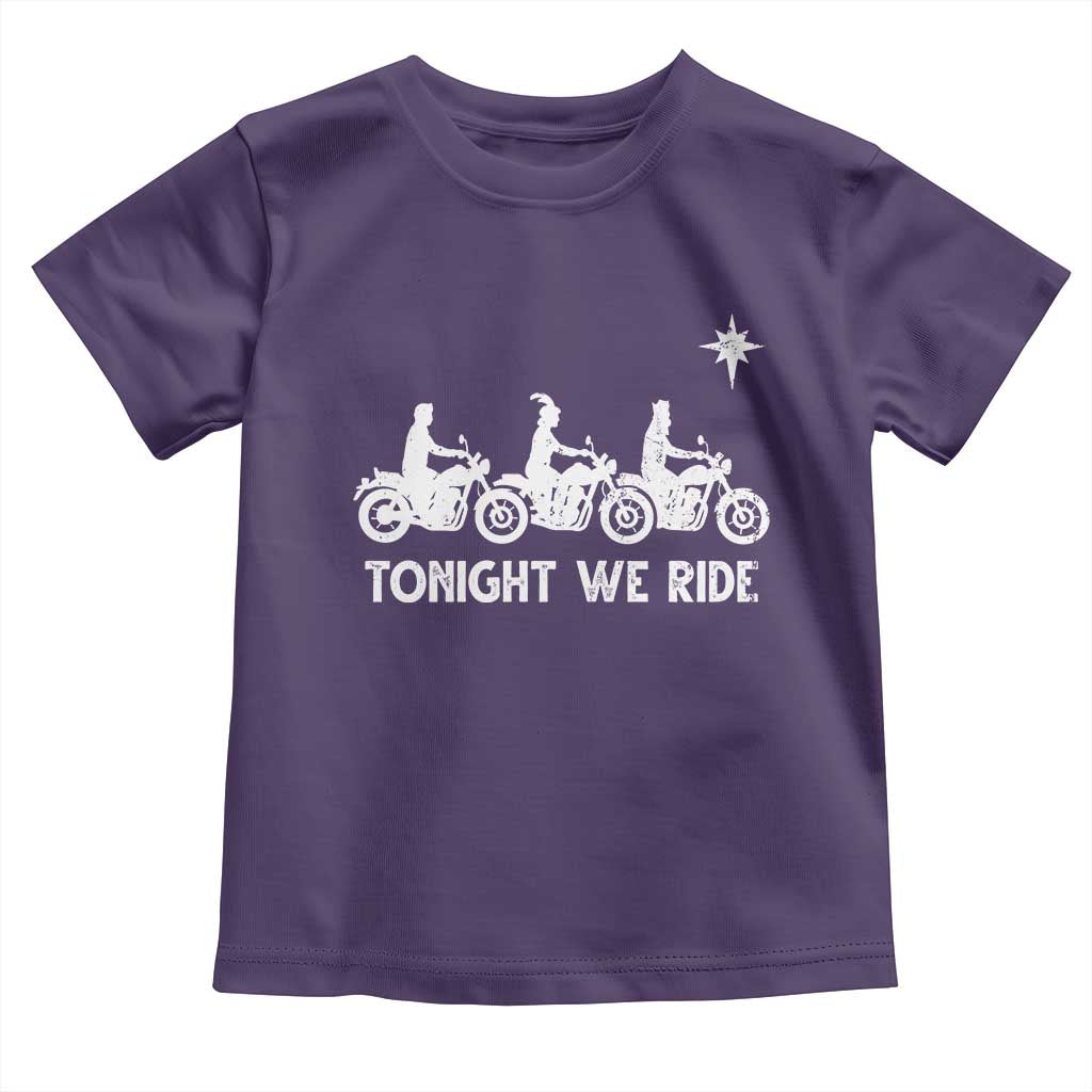 Funny Christmas Christian Biker Toddler T Shirt Tonight We Ride Three Wise Men Faith Xmas Motorbikes - Wonder Print Shop