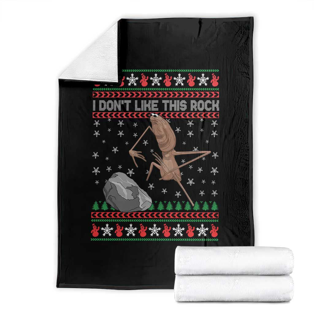 Funny Marcus The Worm Christmas Throw Blanket I Dont Like This Rock Xmas Meme - Wonder Print Shop