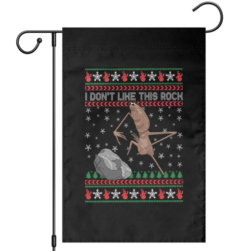 Funny Marcus The Worm Christmas Garden Flag I Dont Like This Rock Xmas Meme - Wonder Print Shop
