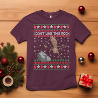 Funny Marcus The Worm Christmas T Shirt I Dont Like This Rock Xmas Meme - Wonder Print Shop