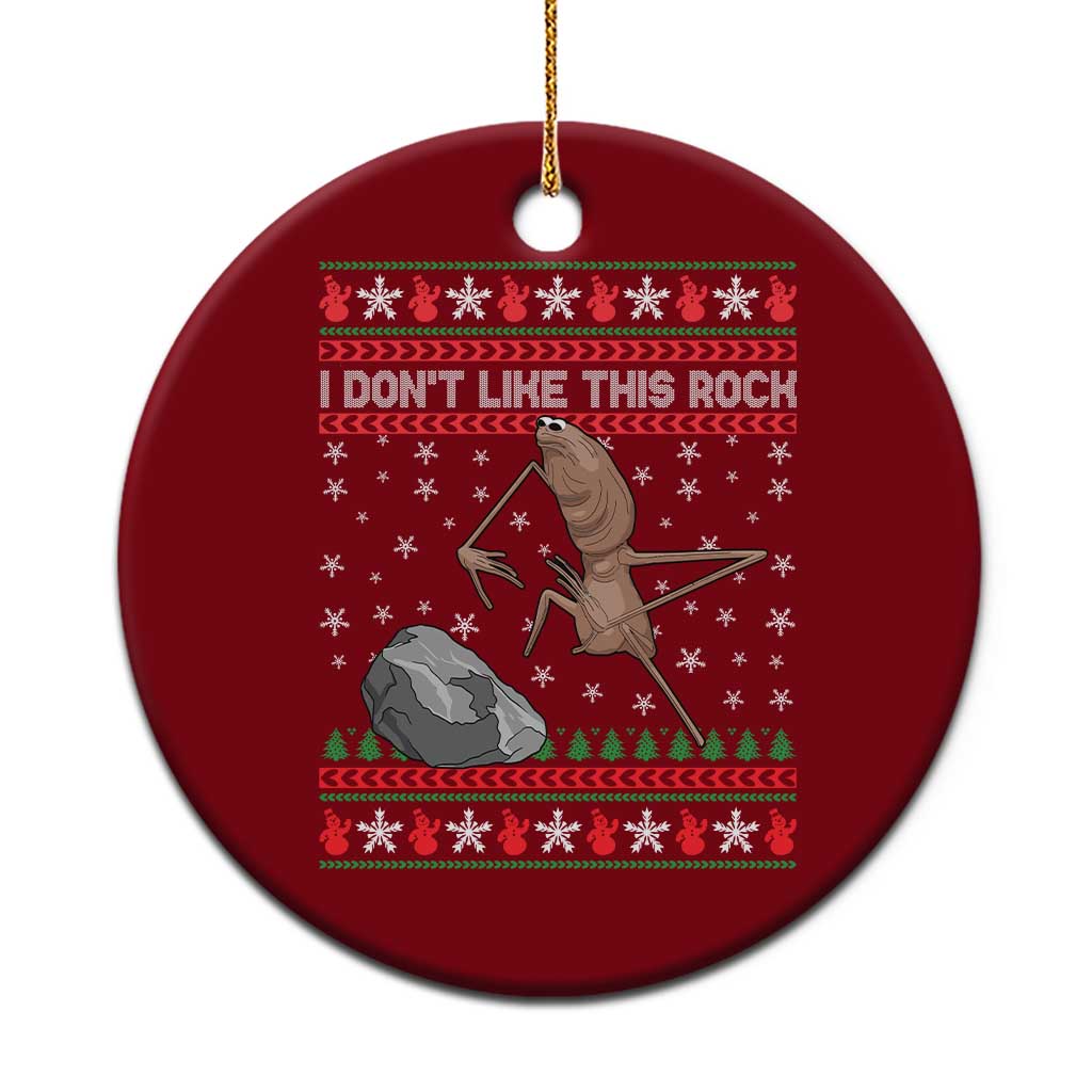 Funny Marcus The Worm Christmas Ceramic Ornament I Dont Like This Rock Xmas Meme - Wonder Print Shop