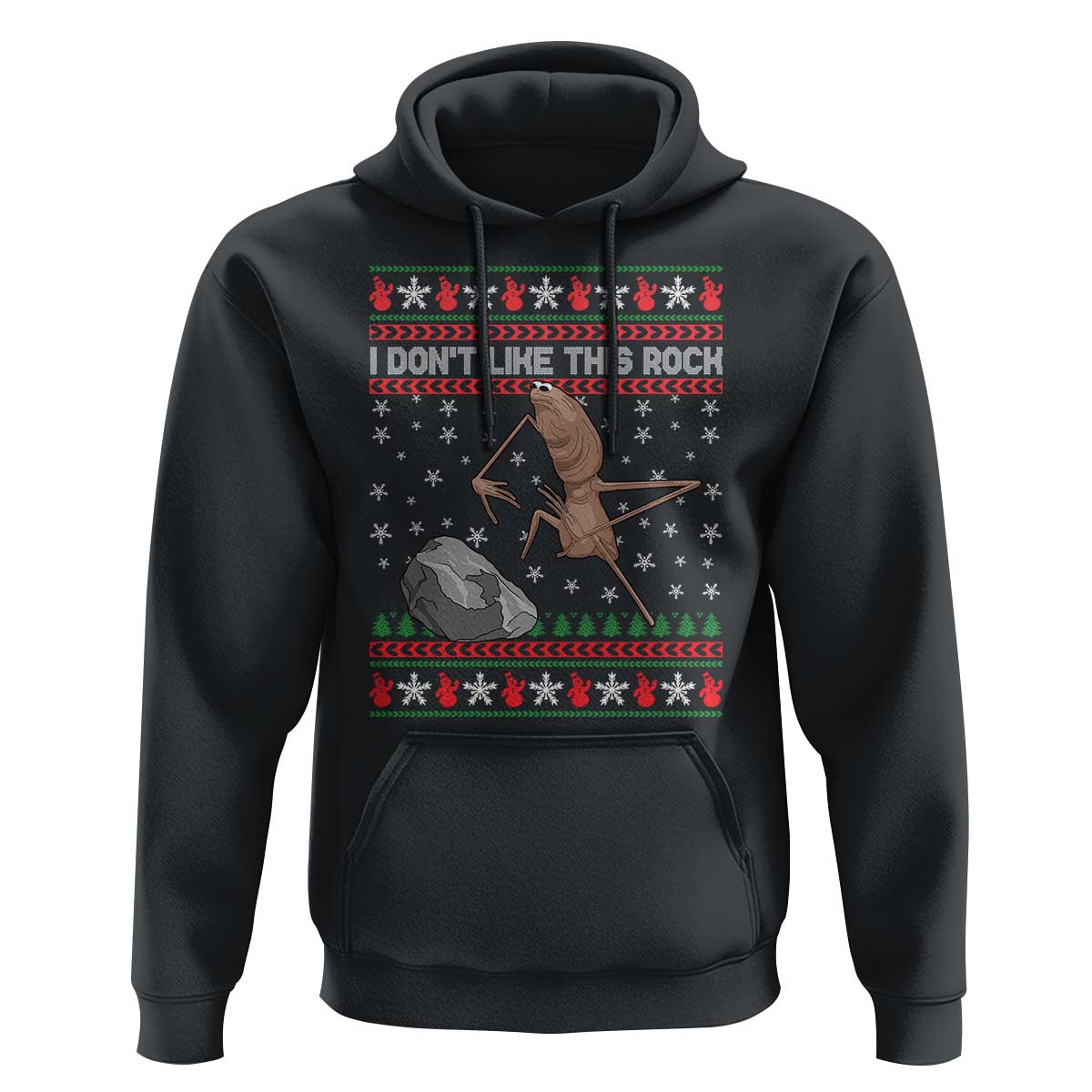 Funny Marcus The Worm Christmas Hoodie I Dont Like This Rock Xmas Meme - Wonder Print Shop