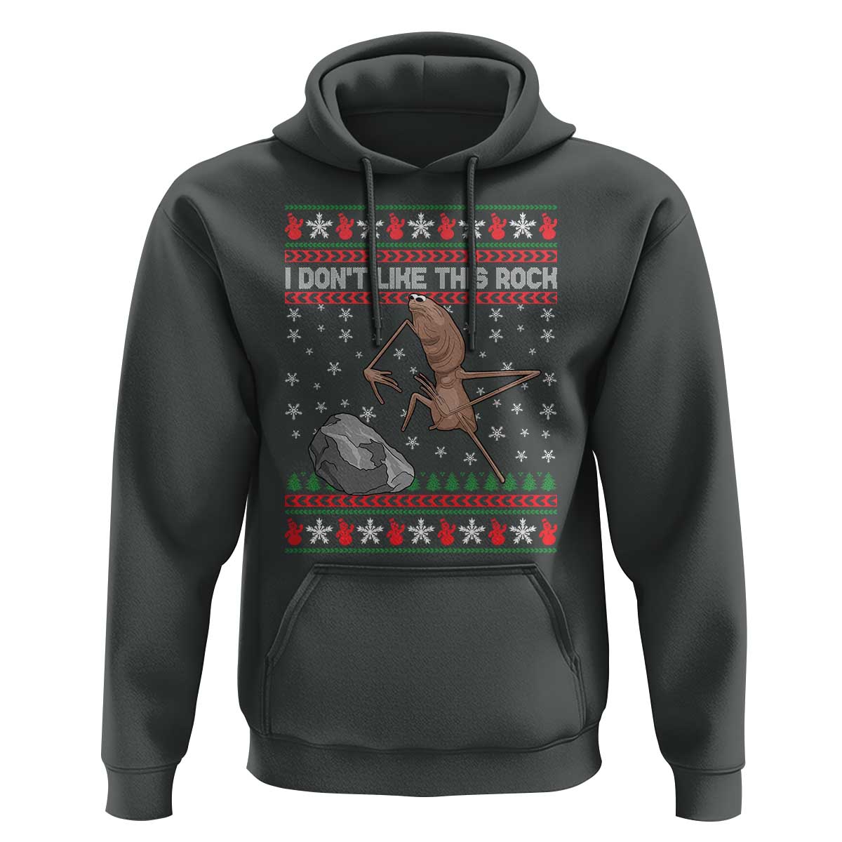 Funny Marcus The Worm Christmas Hoodie I Dont Like This Rock Xmas Meme - Wonder Print Shop