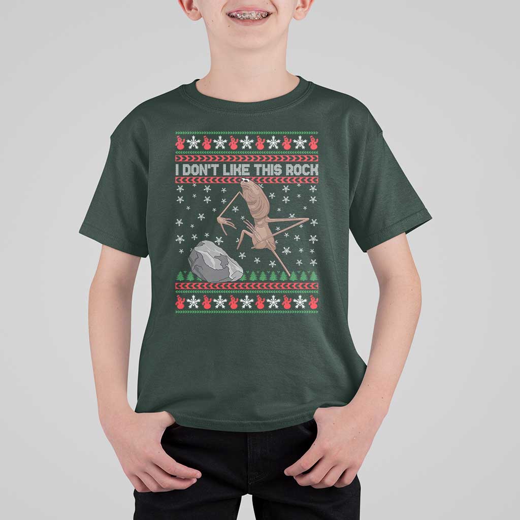 Funny Marcus The Worm Christmas T Shirt For Kid I Dont Like This Rock Xmas Meme - Wonder Print Shop