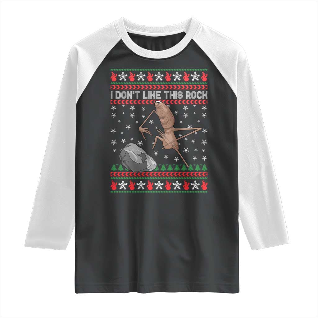 Funny Marcus The Worm Christmas Raglan Shirt I Dont Like This Rock Xmas Meme - Wonder Print Shop