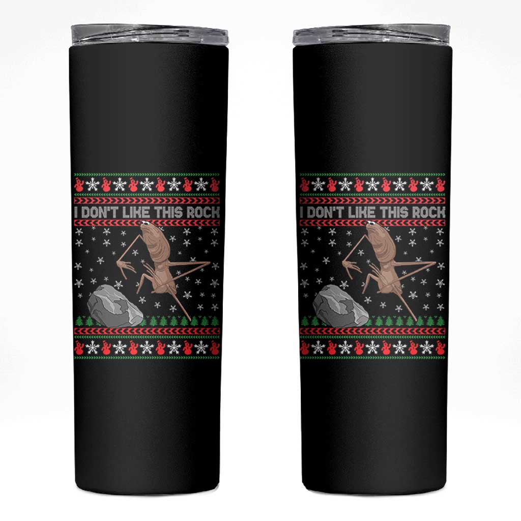 Funny Marcus The Worm Christmas Skinny Tumbler I Dont Like This Rock Xmas Meme - Wonder Print Shop
