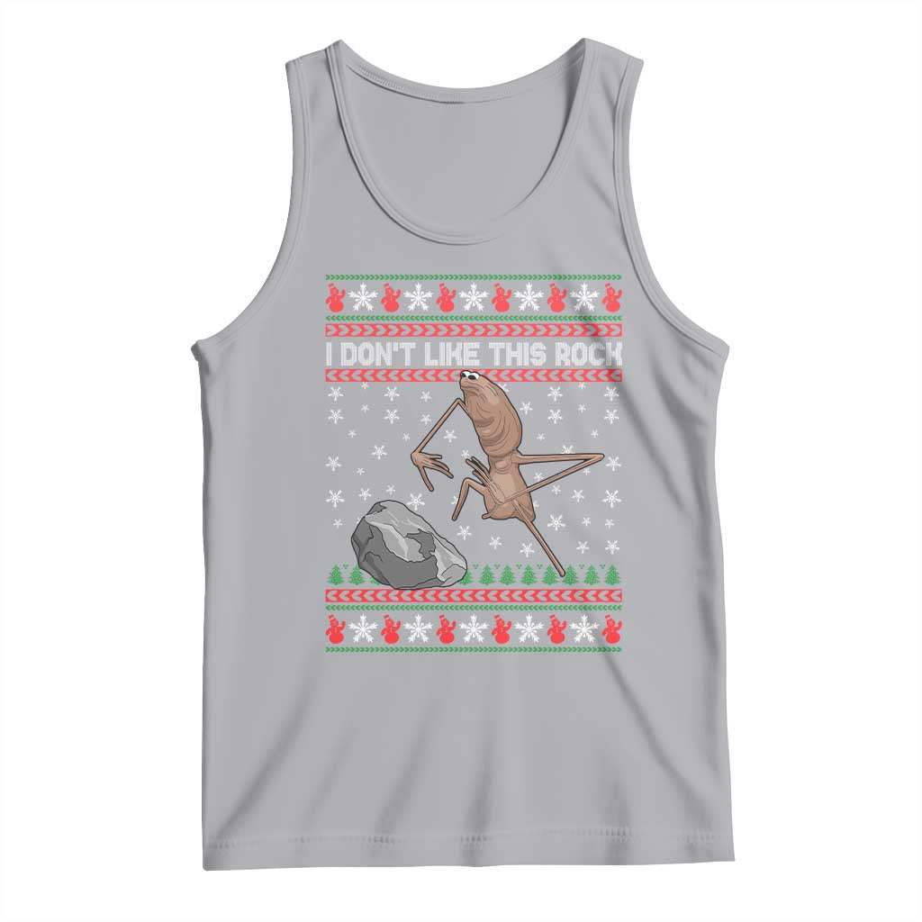 Funny Marcus The Worm Christmas Tank Top I Dont Like This Rock Xmas Meme - Wonder Print Shop
