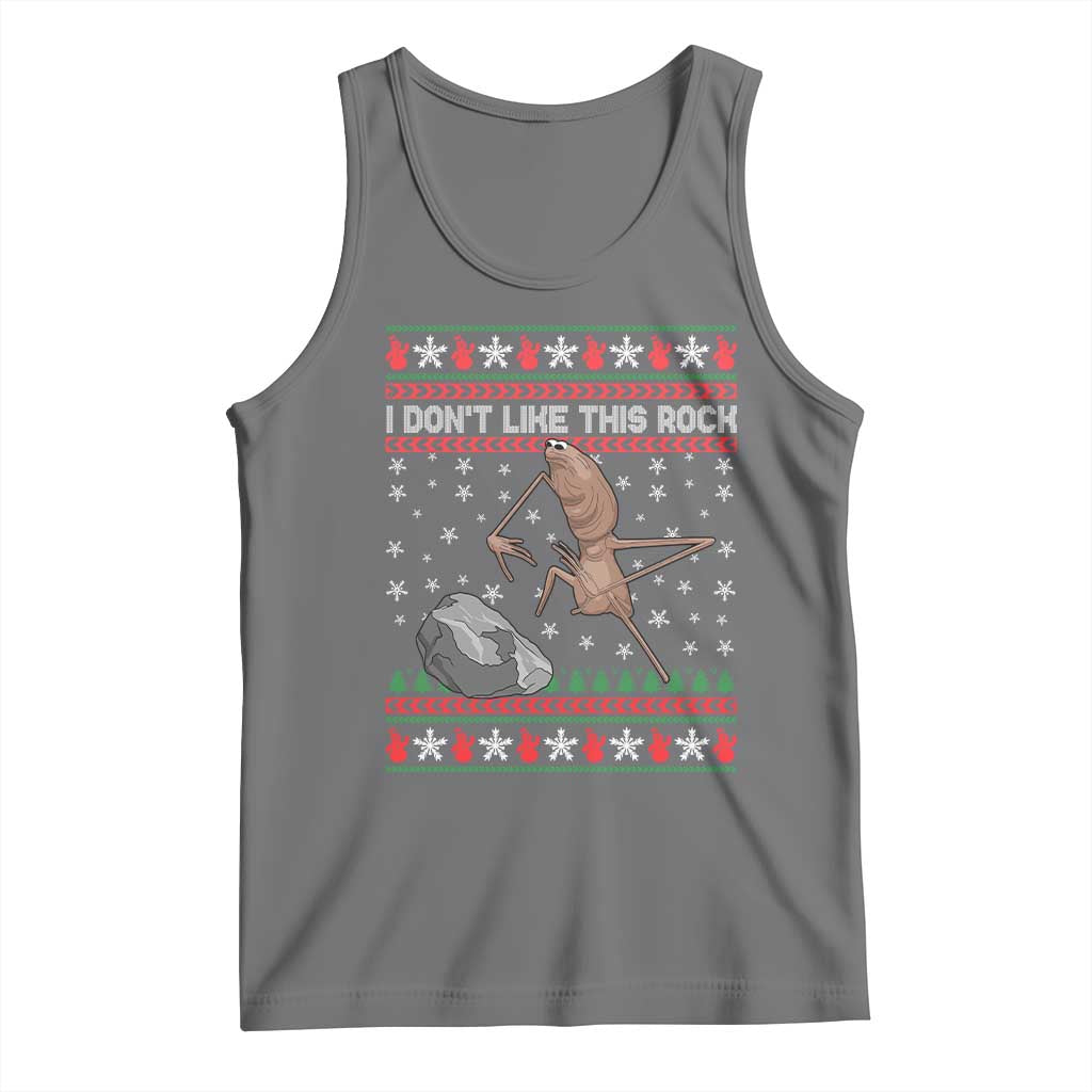 Funny Marcus The Worm Christmas Tank Top I Dont Like This Rock Xmas Meme - Wonder Print Shop