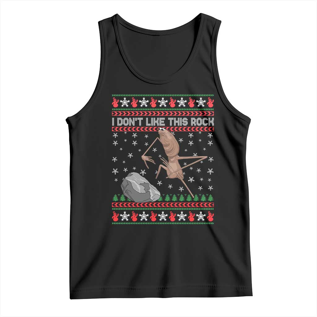 Funny Marcus The Worm Christmas Tank Top I Dont Like This Rock Xmas Meme - Wonder Print Shop