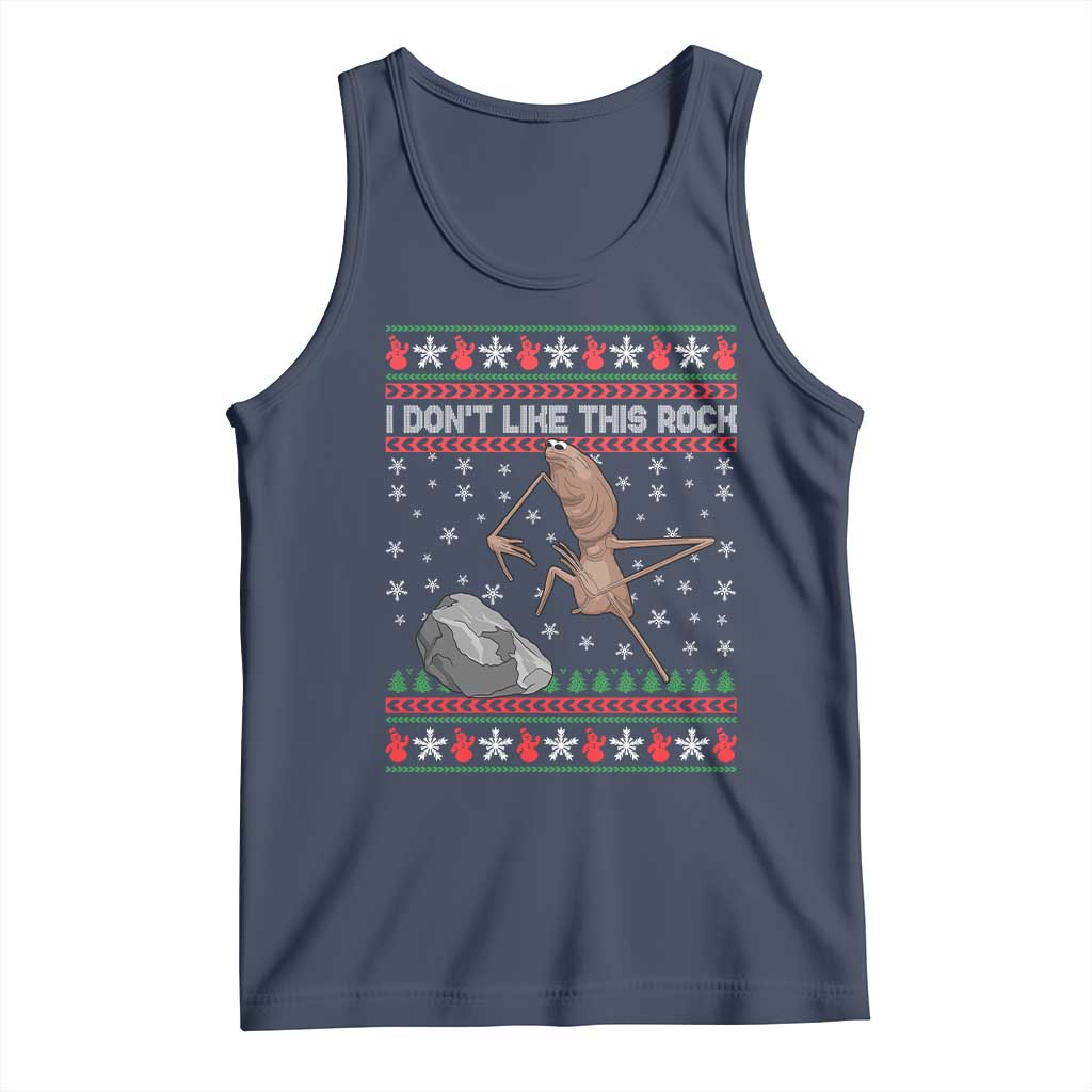 Funny Marcus The Worm Christmas Tank Top I Dont Like This Rock Xmas Meme - Wonder Print Shop
